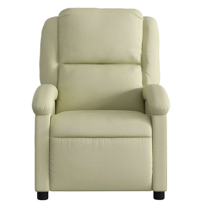 Poltrona Reclinabile Elettrica Crema in Vera Pelle | homemem39