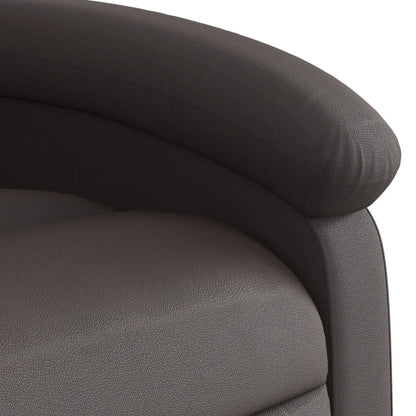Poltrona Massaggi Reclinante Elettrica Marrone Scuro Vera Pelle | homemem39