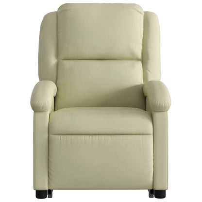 Poltrona Alzapersona Massaggi Reclinabile Elettrica Crema Pelle | homemem39