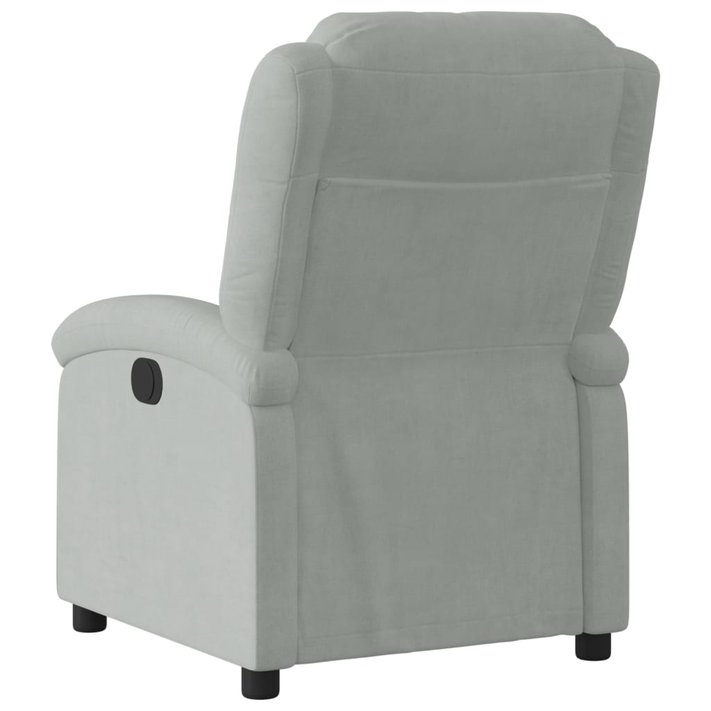 Poltrona Elettrica Reclinabile Grigio Chiaro in Vera Pelle | homemem39