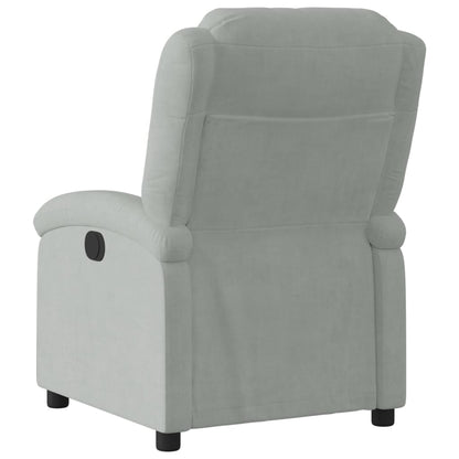 Poltrona Elettrica Reclinabile Grigio Chiaro in Vera Pelle | homemem39