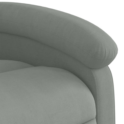 Poltrona Elettrica Reclinabile Grigio Chiaro in Vera Pelle | homemem39
