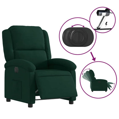 Poltrona Elettrica Reclinabile Verde Scuro in Vera Pelle | homemem39