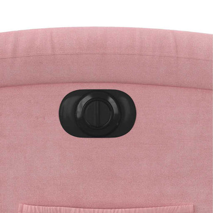 Poltrona Elettrica Reclinabile Massaggio in Velluto Rosa