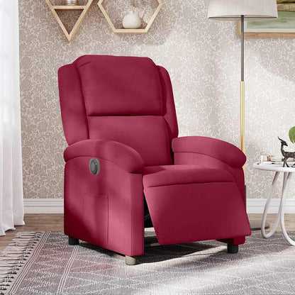 Poltrona Elettrica Reclinabile Rosso Vino in Tessuto | homemem39