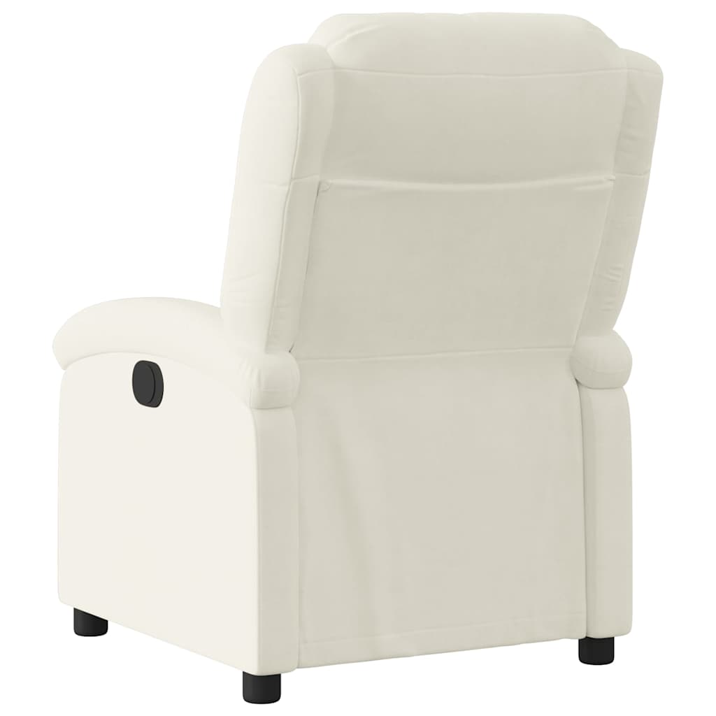 Poltrona Elettrica Reclinabile Crema in Velluto | homemem39