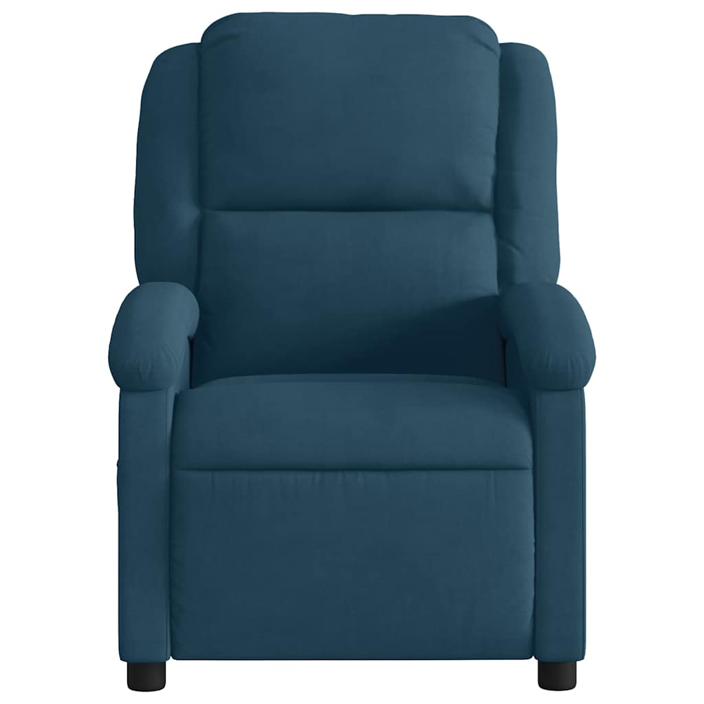 Poltrona Reclinabile Elettrica Blu in Velluto