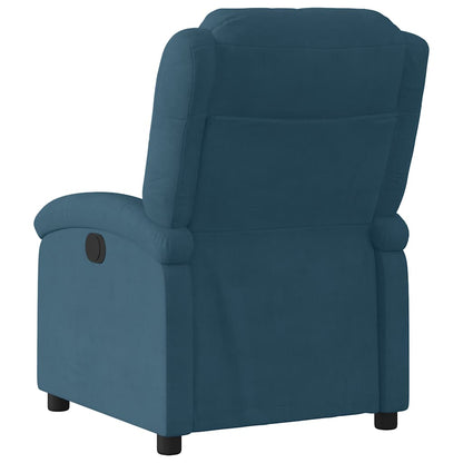 Poltrona Reclinabile Elettrica Blu in Velluto | homemem39