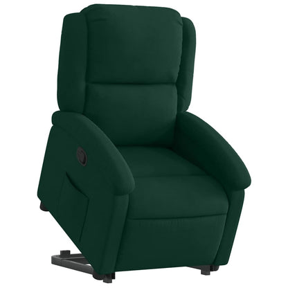 Poltrona Alzapersona Reclinabile Verde Scuro in Velluto | homemem39