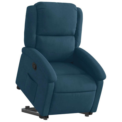 Poltrona Alzapersona Reclinabile Blu in Velluto | homemem39