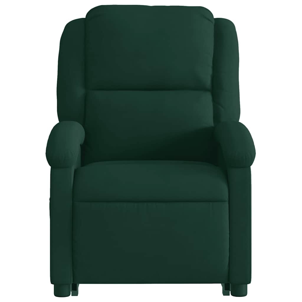 Poltrona Alzapersona Reclinabile Verde Scuro in Velluto | homemem39