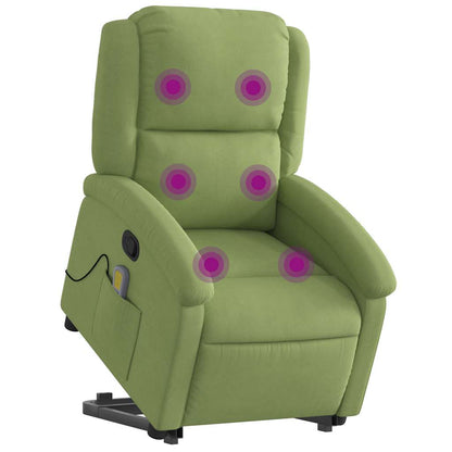Poltrona Alzapersona Reclinabile Verde Chiaro in Velluto