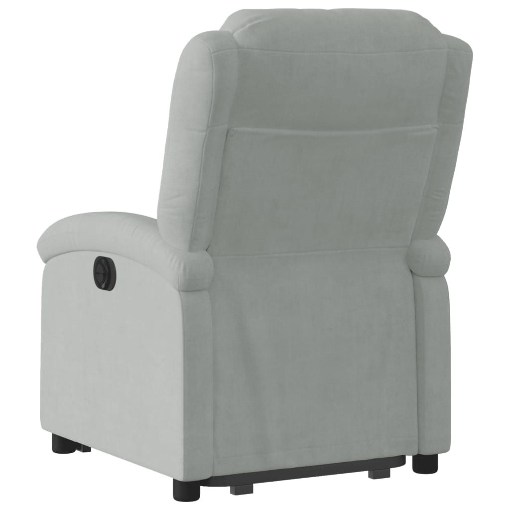 Poltrona Alzapersona Reclinante Elettrica Grigio Chiaro Velluto | homemem39