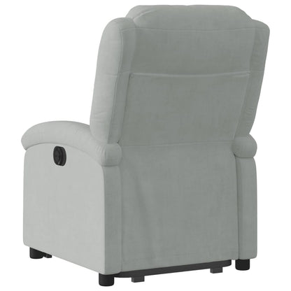 Poltrona Alzapersona Reclinante Elettrica Grigio Chiaro Velluto | homemem39