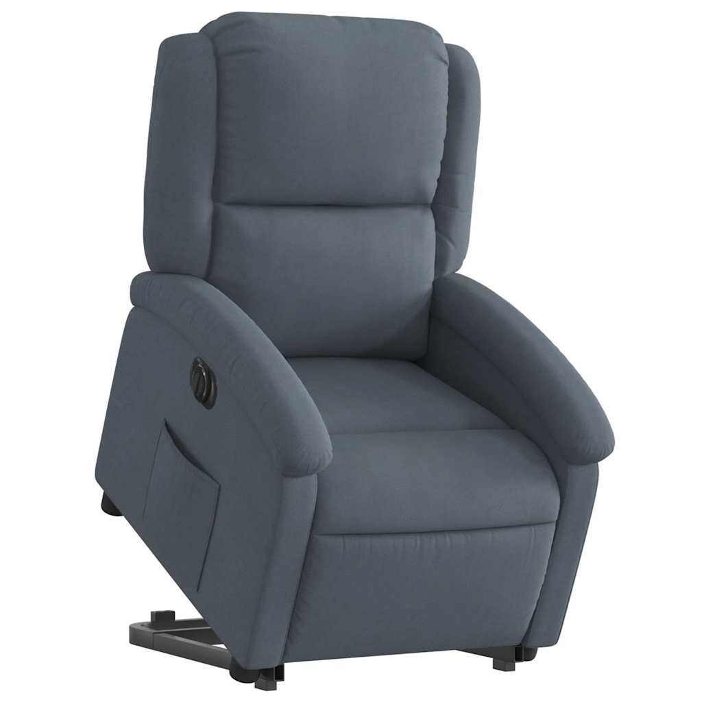 Poltrona Alzapersona Reclinabile Elettrica Grigio Scuro Velluto | homemem39