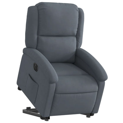 Poltrona Alzapersona Reclinabile Elettrica Grigio Scuro Velluto - homemem39