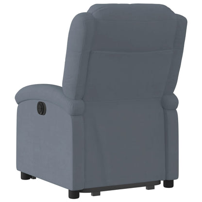 Poltrona Alzapersona Reclinabile Elettrica Grigio Scuro Velluto - homemem39