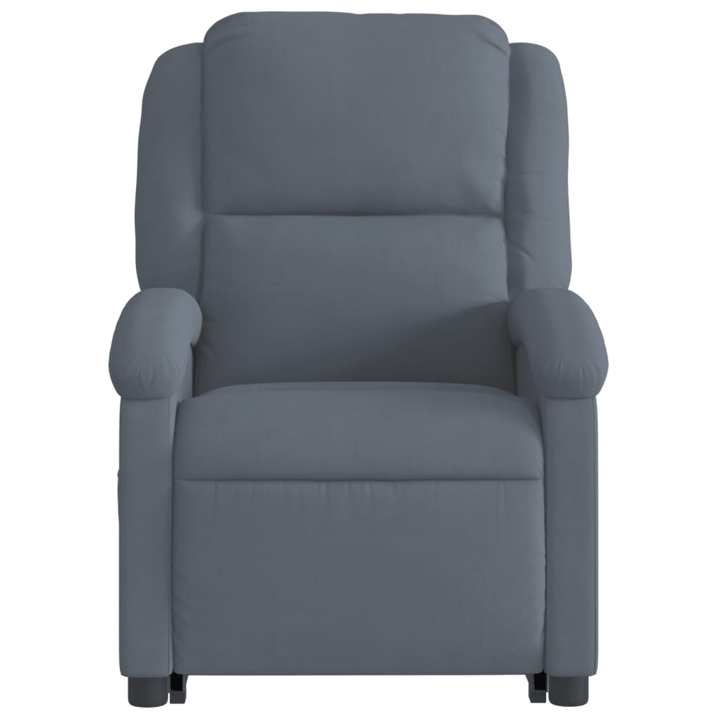 Poltrona Alzapersona Reclinabile Elettrica Grigio Scuro Velluto - homemem39