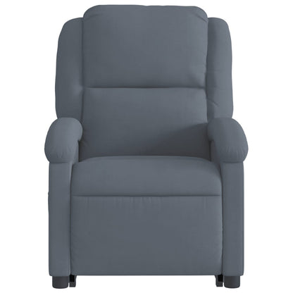 Poltrona Alzapersona Reclinabile Elettrica Grigio Scuro Velluto - homemem39
