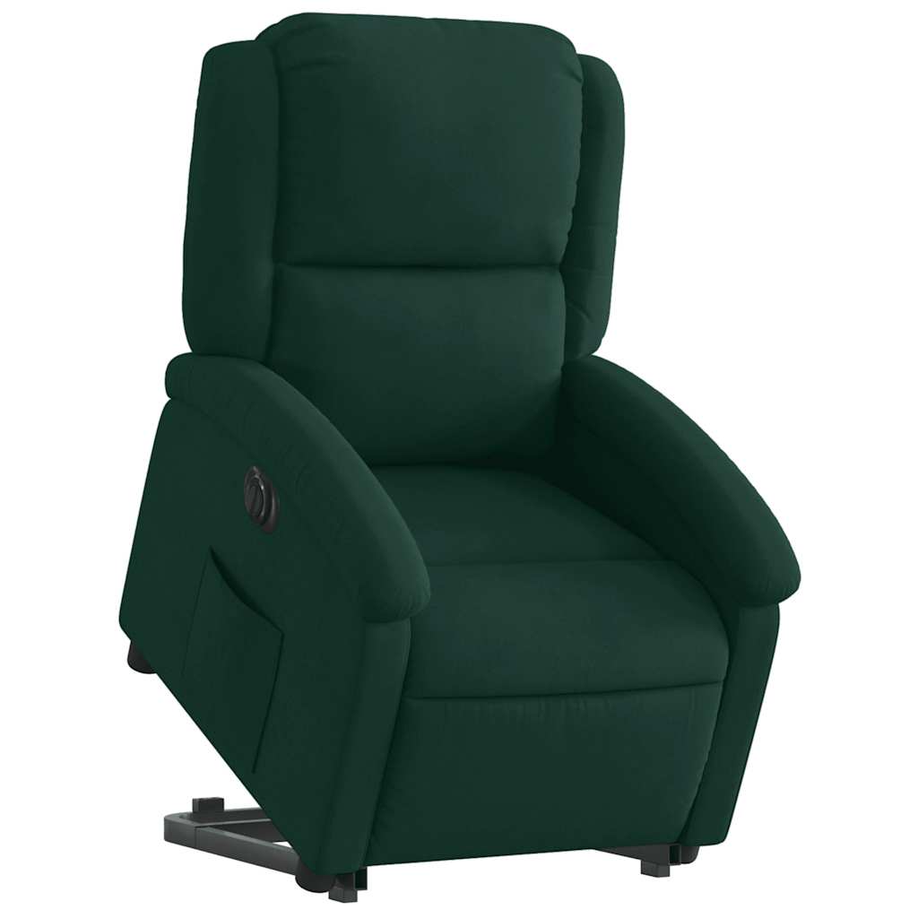 Poltrona Alzapersona Reclinabile Elettrica Verde Scuro Velluto | homemem39