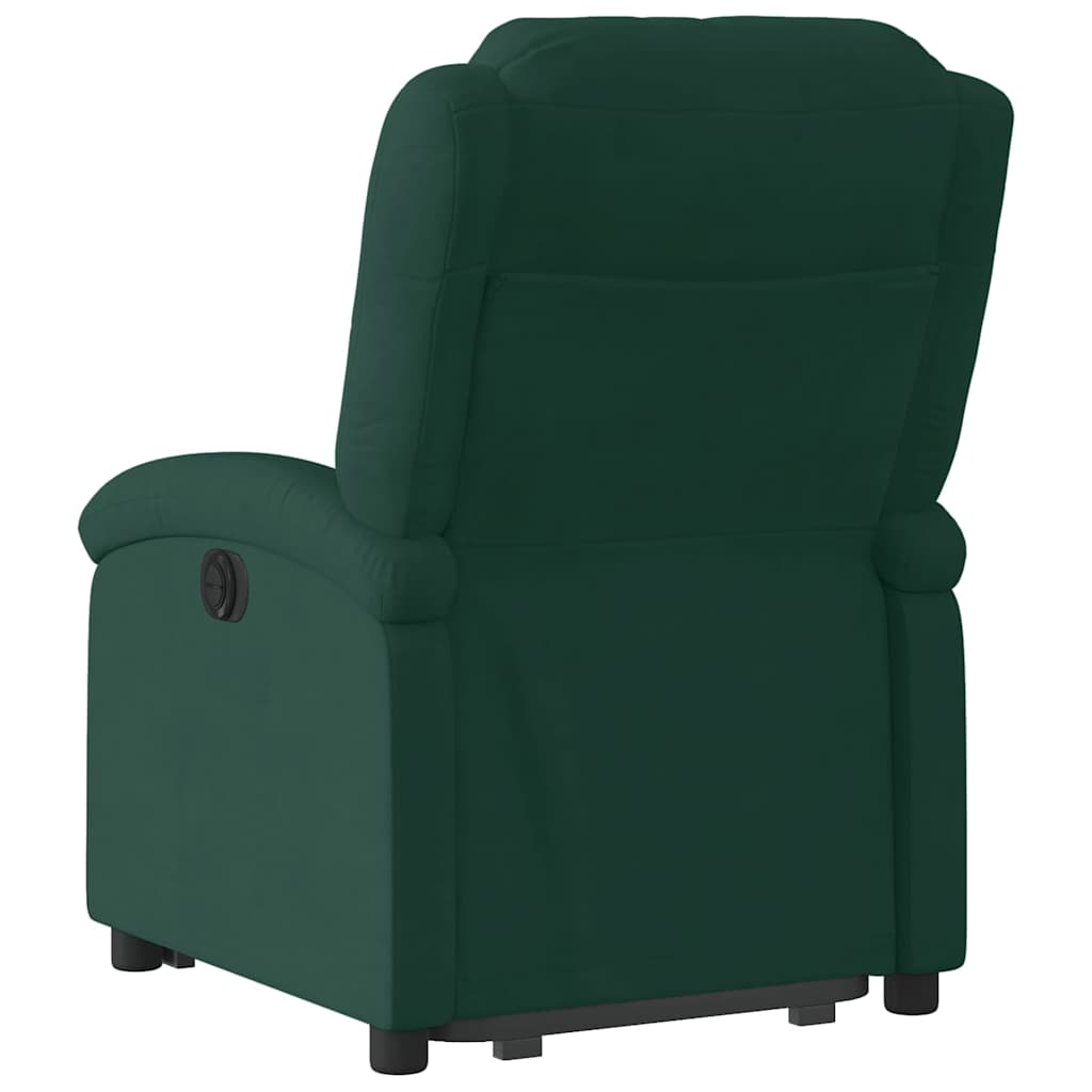 Poltrona Alzapersona Reclinabile Elettrica Verde Scuro Velluto | homemem39