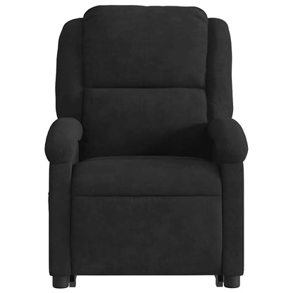 Poltrona Alzapersona Massaggi Elettrica Reclinante Nera Velluto | homemem39