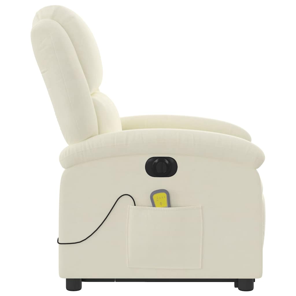 Poltrona Alzapersona Massaggiante Elettrica Crema Velluto - homemem39