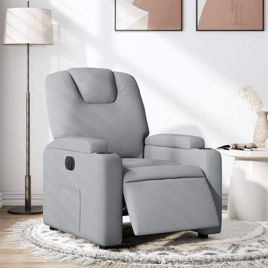 Poltrona Elettrica Reclinabile Grigio Chiaro in Tessuto | homemem39