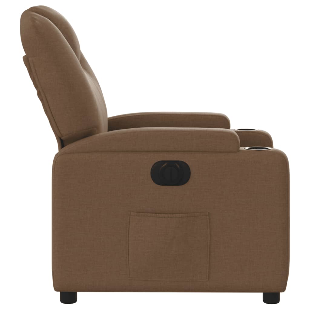 Poltrona Elettrica Reclinabile Marrone in Tessuto | homemem39