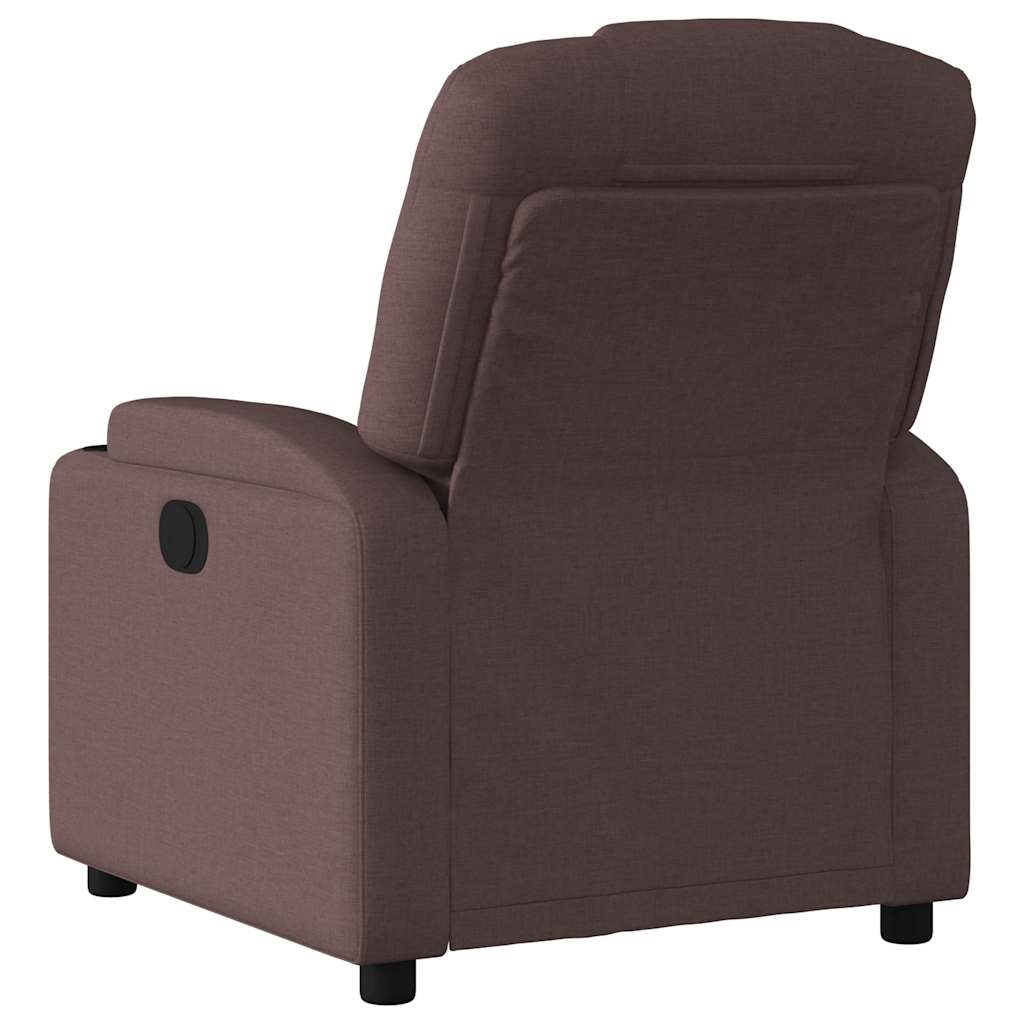 Poltrona Elettrica Reclinabile Marrone Scuro in Tessuto | homemem39