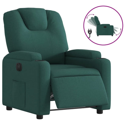 Poltrona Elettrica Reclinabile Verde Scuro in Tessuto | homemem39