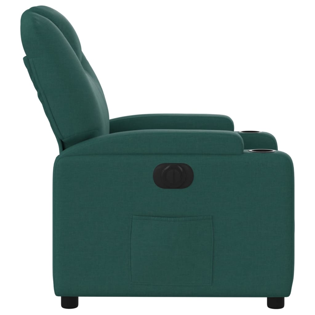Poltrona Elettrica Reclinabile Verde Scuro in Tessuto | homemem39
