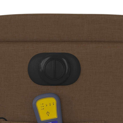 Poltrona Massaggiante Reclinabile Elettrica Marrone in Tessuto - homemem39