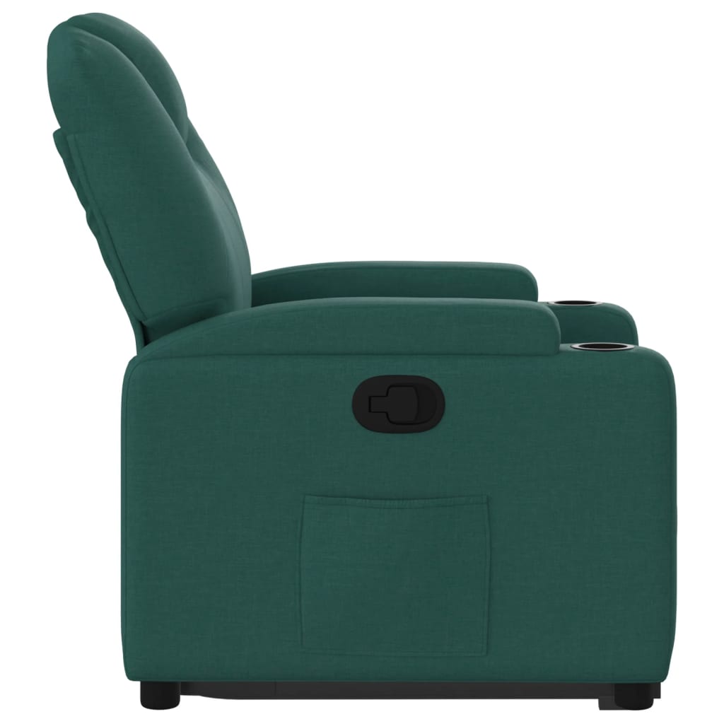 Poltrona Alzapersona Reclinabile Verde Scuro in Tessuto | homemem39