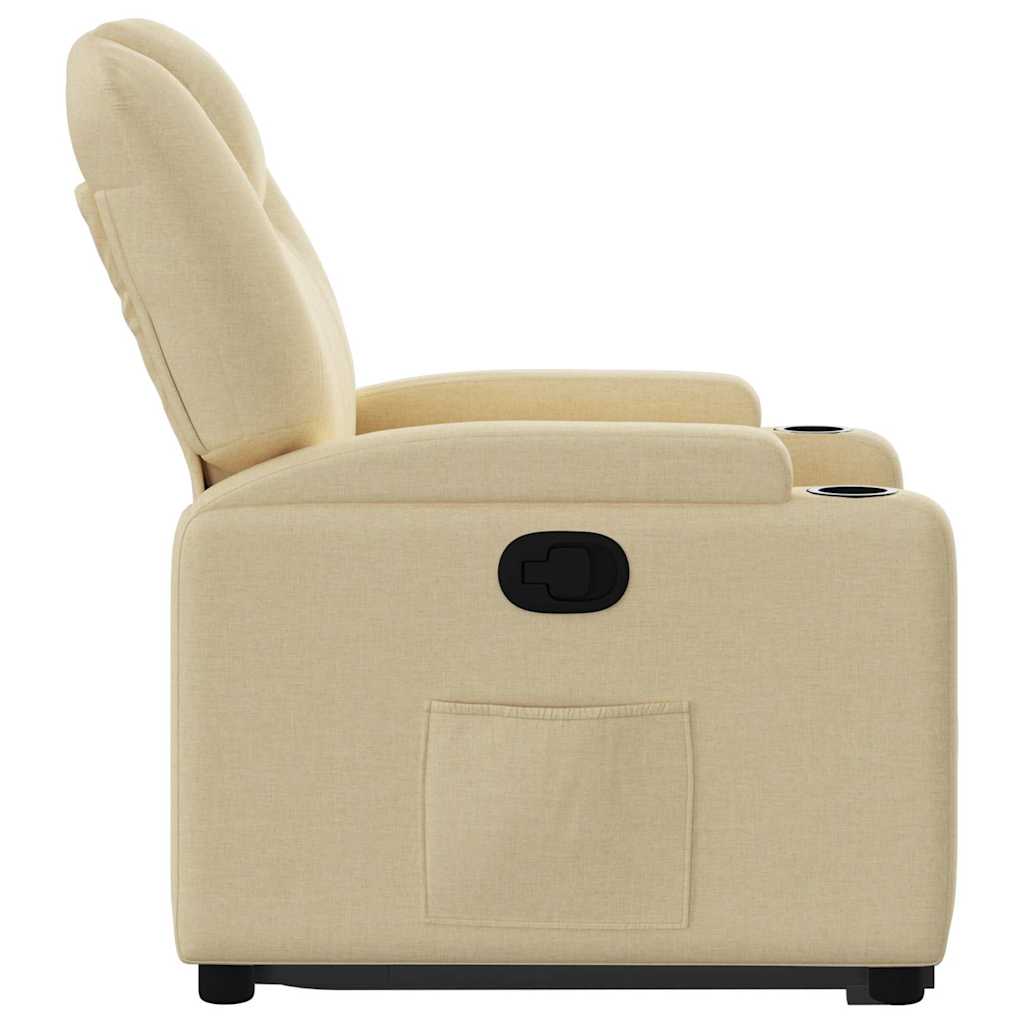 Poltrona Alzapersona Reclinabile Crema in Tessuto | homemem39