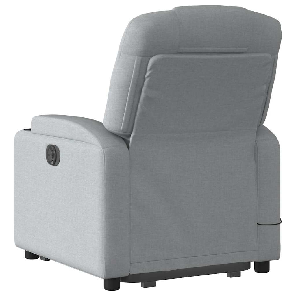 Poltrona Alzapersona Massaggi Reclinabile Grigio Chiaro Tessuto | homemem39