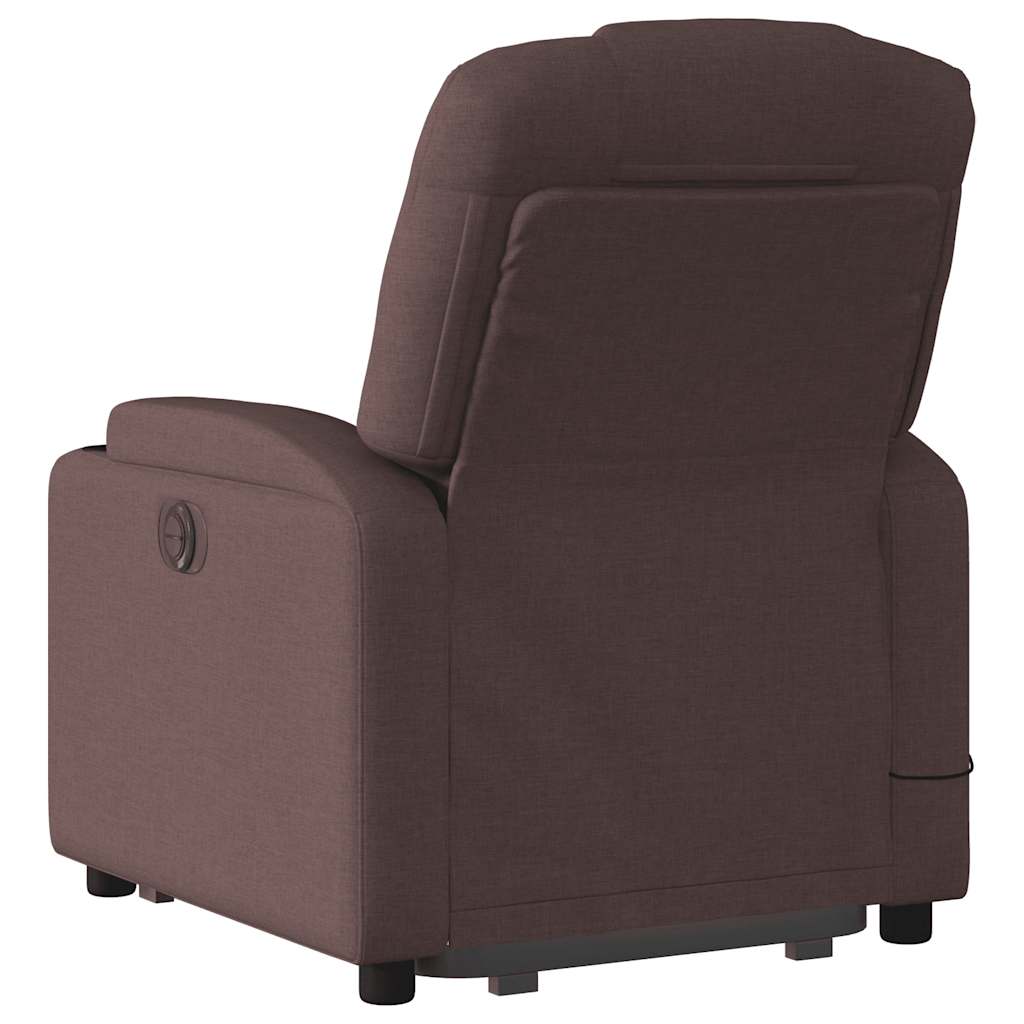 Poltrona Alzapersona Massaggi Reclinabile Marrone Scuro Tessuto | homemem39