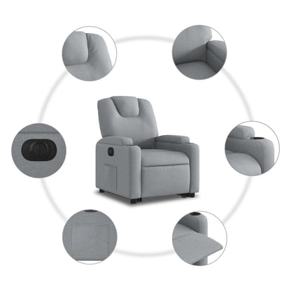 Poltrona Reclinante Alzapersona Elettrica Grigio Chiaro Tessuto | homemem39