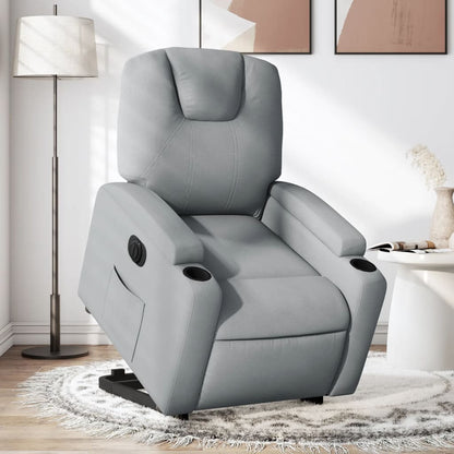 Poltrona Reclinante Alzapersona Elettrica Grigio Chiaro Tessuto | homemem39