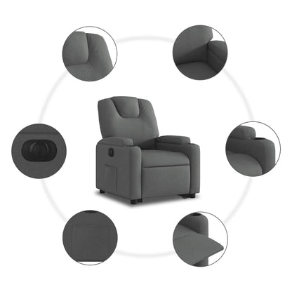 Poltrona Alzapersona Reclinabile Elettrica Grigio Scuro Tessuto | homemem39