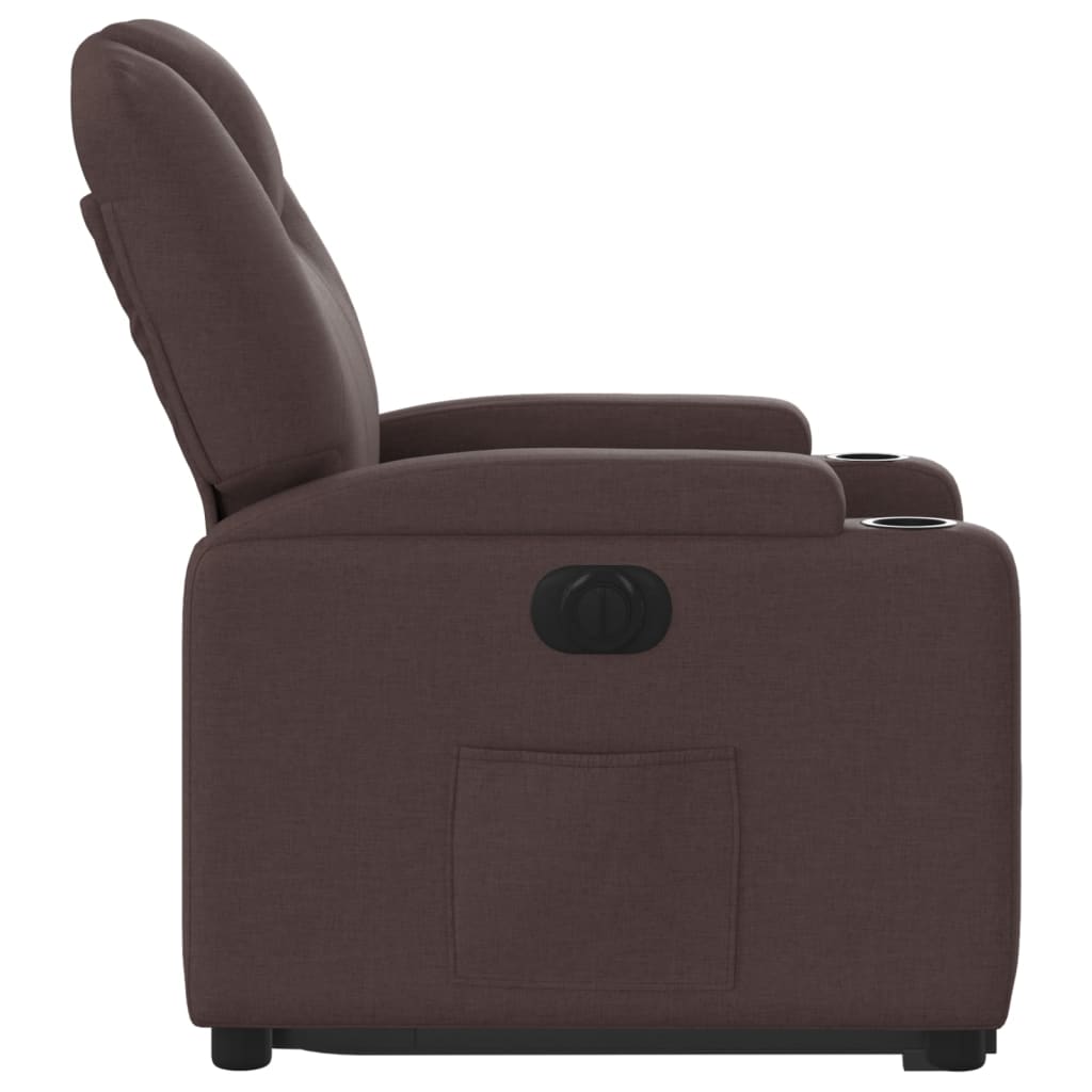 Poltrona Alzapersona Reclinante Elettrica Marrone Scuro Tessuto | homemem39