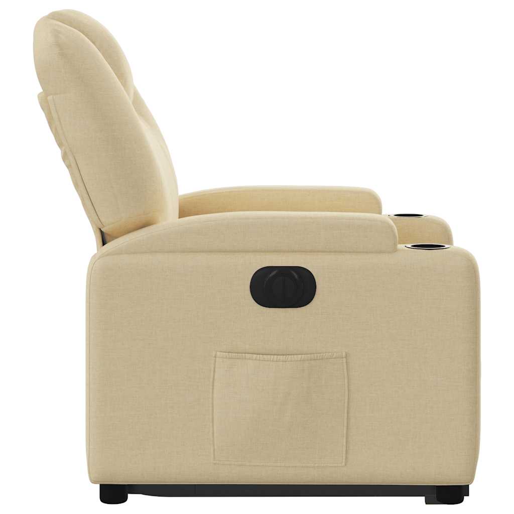 Poltrona Alzapersona Reclinabile Elettrica Crema in Tessuto | homemem39