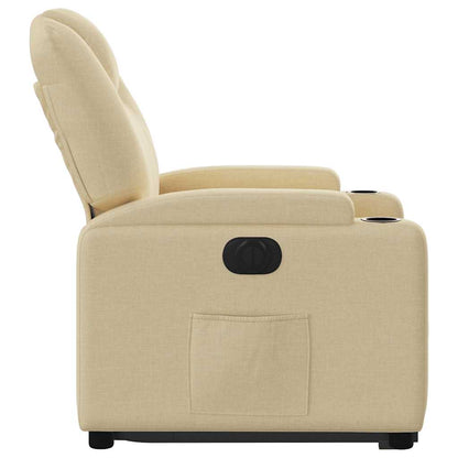 Poltrona Alzapersona Reclinabile Elettrica Crema in Tessuto | homemem39