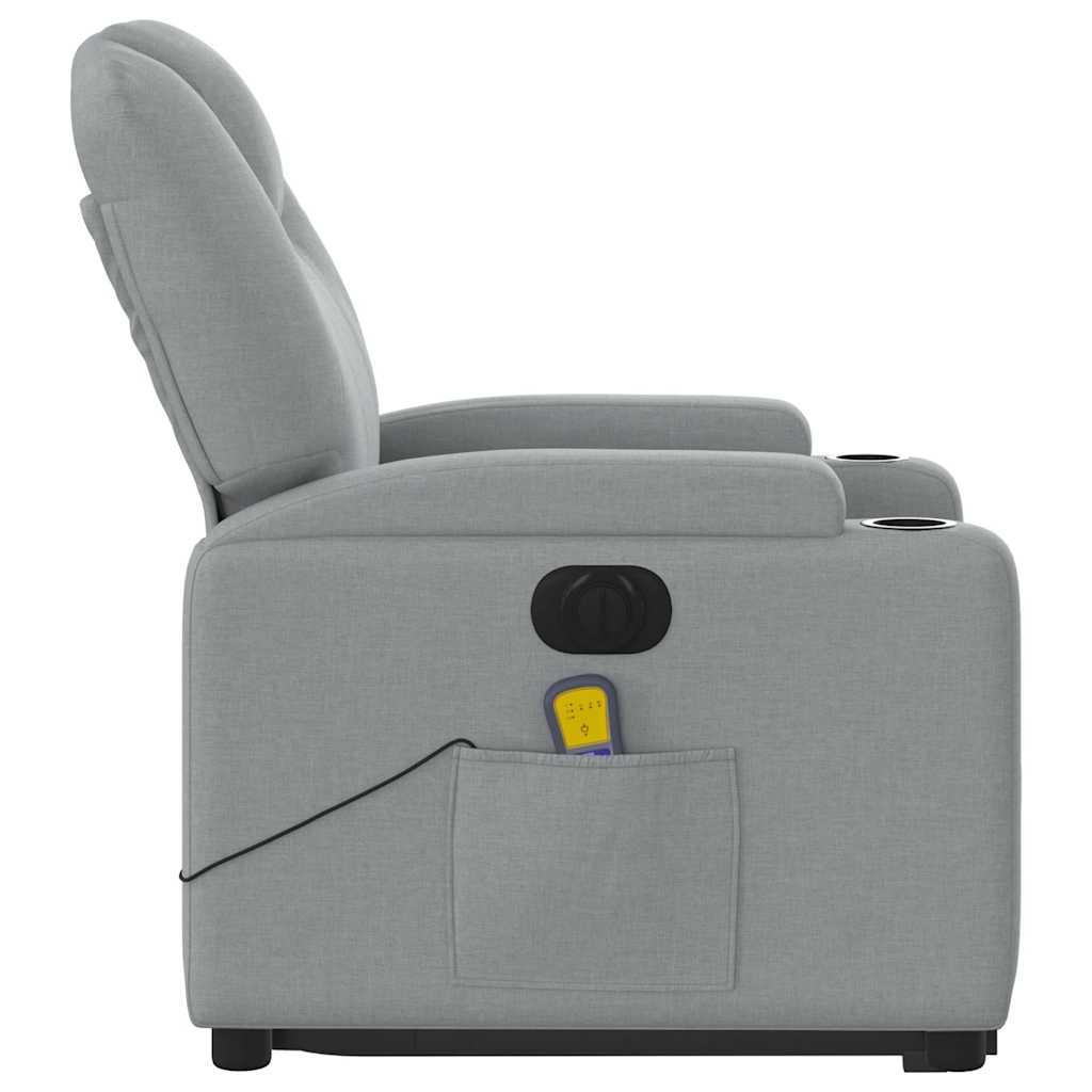 Poltrona Alzapersona Massaggi Elettrica Grigio Chiaro Tessuto | homemem39