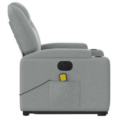 Poltrona Alzapersona Massaggi Elettrica Grigio Chiaro Tessuto | homemem39