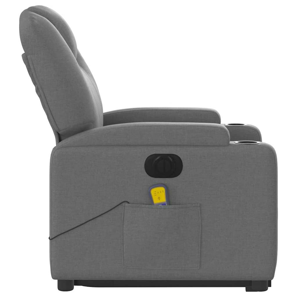 Poltrona Alzapersona Massaggi Elettrica Grigio Scuro Tessuto - homemem39