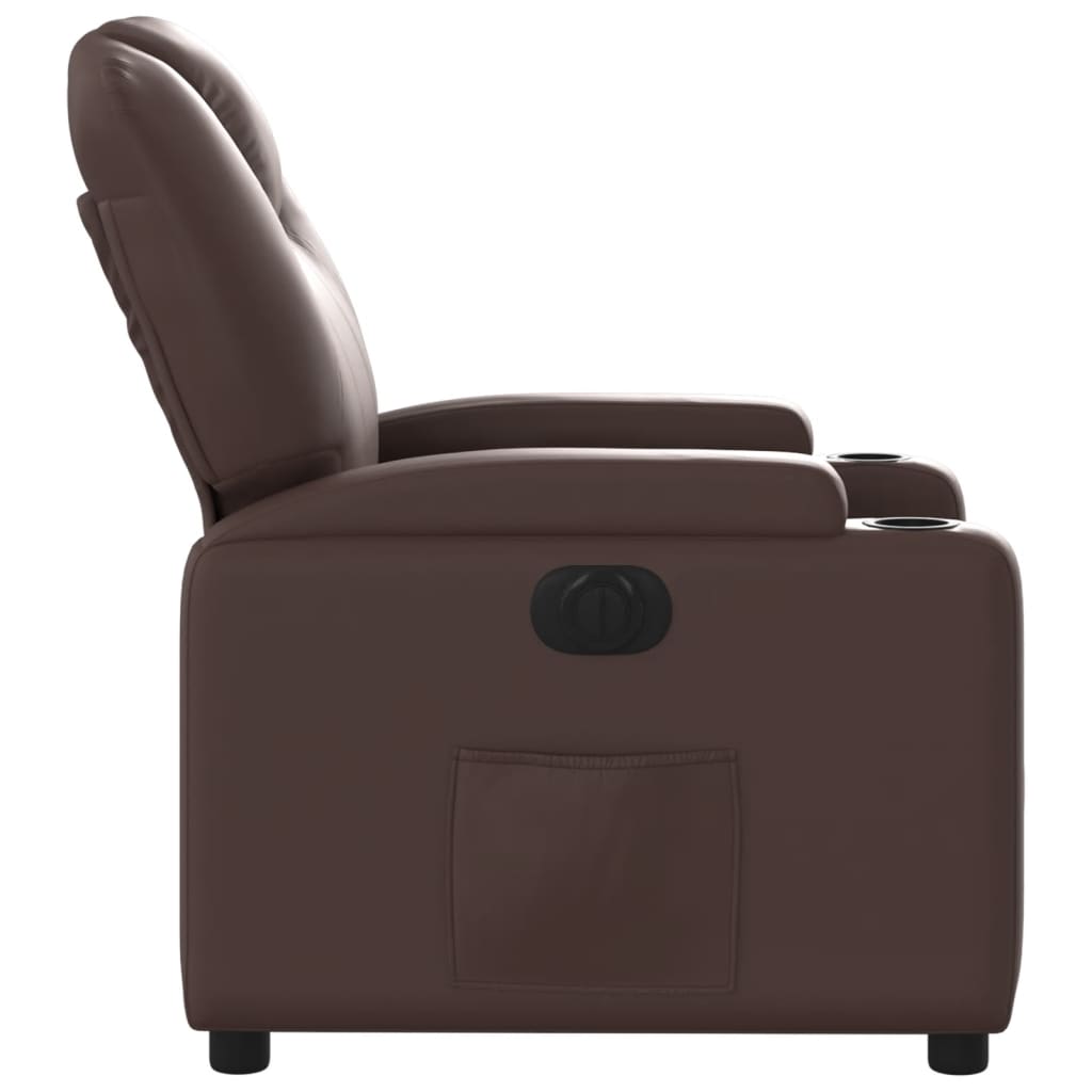 Poltrona Reclinabile Elettrica Marrone in Similpelle | homemem39