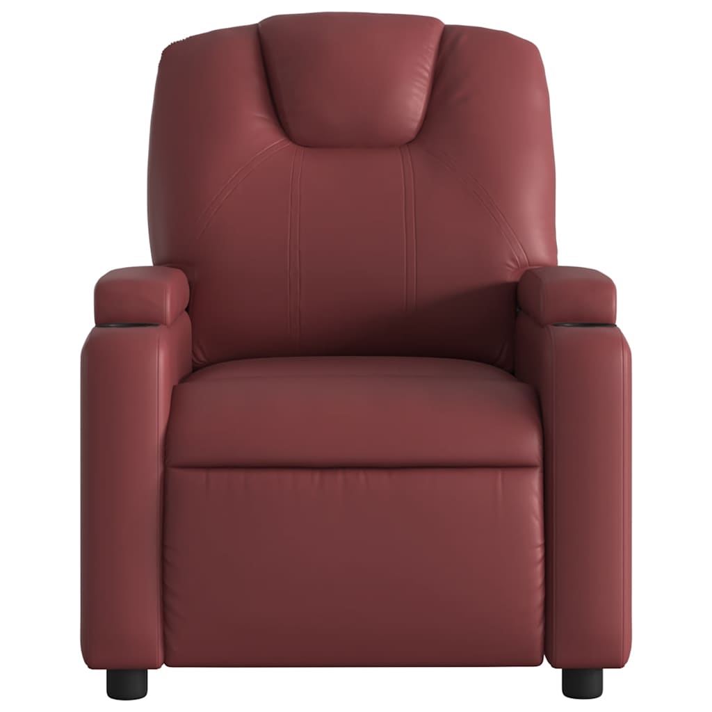 Poltrona Reclinabile Elettrica Rosso Vino in Similpelle | homemem39