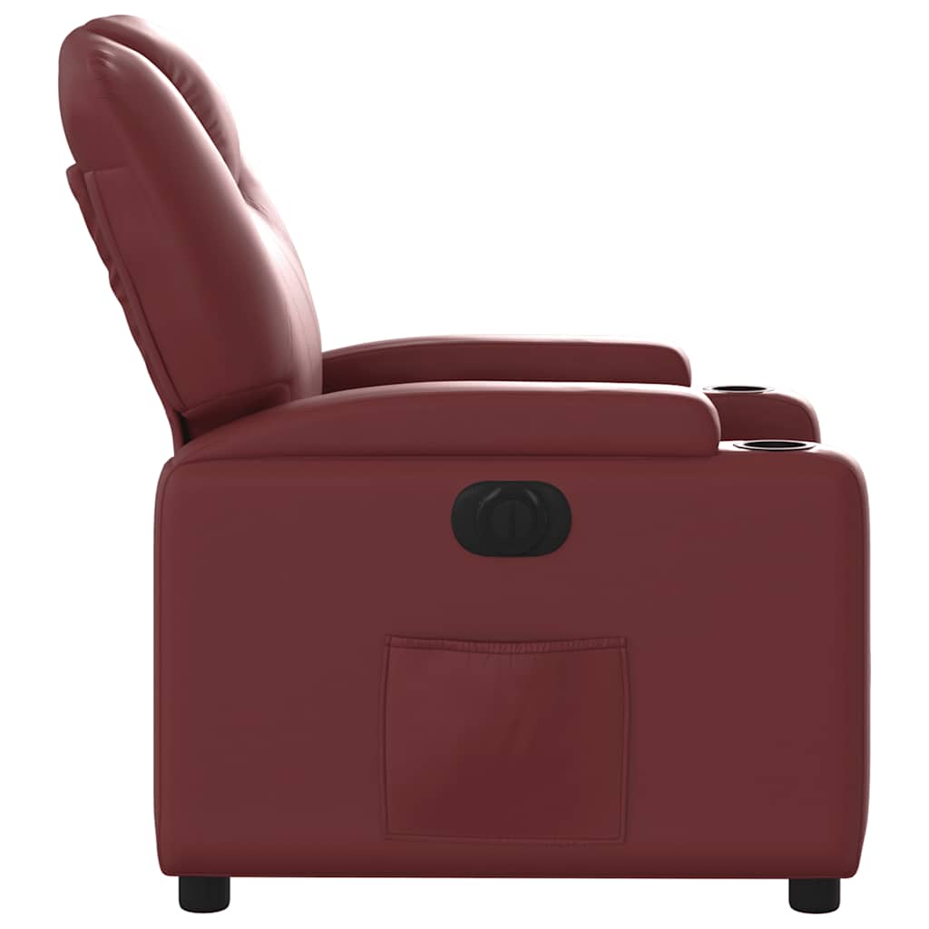 Poltrona Reclinabile Elettrica Rosso Vino in Similpelle | homemem39