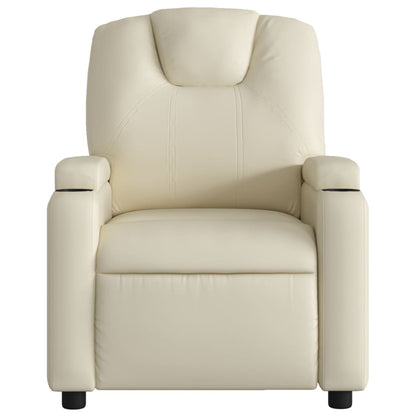 Poltrona Massaggiante Elettrica Reclinabile Crema Similpelle | homemem39